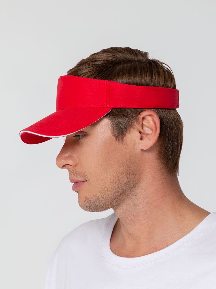 Козырек Active, красный с белым кантом — изображение 8