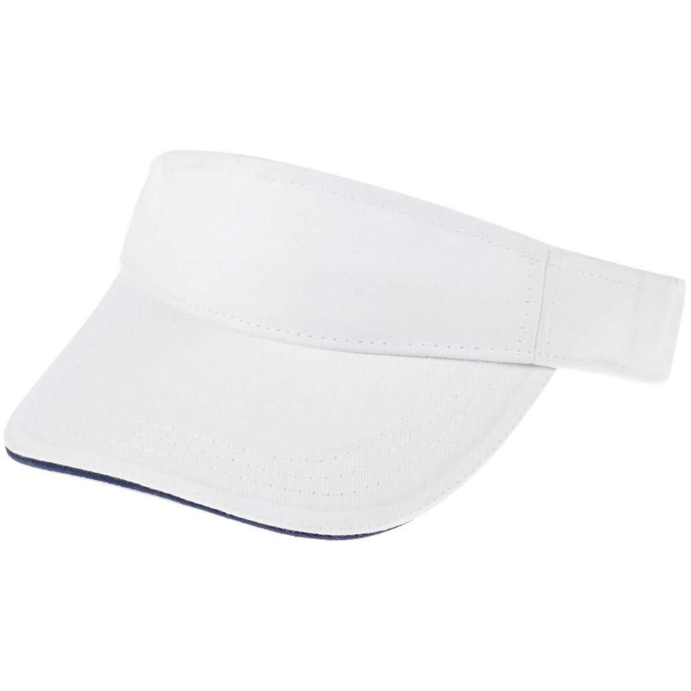 Козырек Active, белый с темно-синим кантом — изображение 2