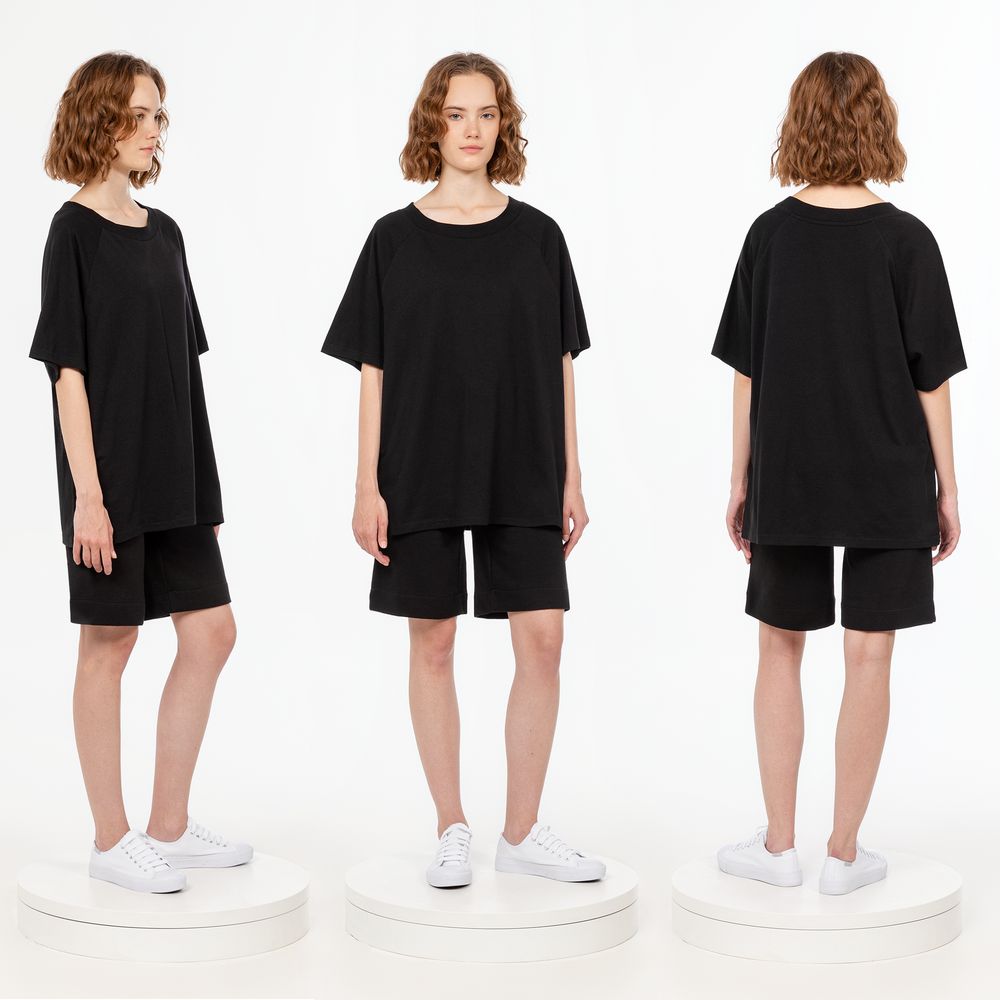 Футболка унисекс оверсайз T2, черная — изображение 6