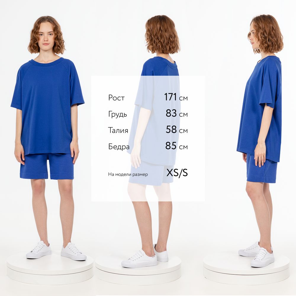 Футболка унисекс оверсайз T2, синяя — изображение 6