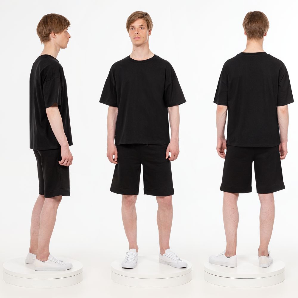 Футболка унисекс оверсайз T3, черная — изображение 6