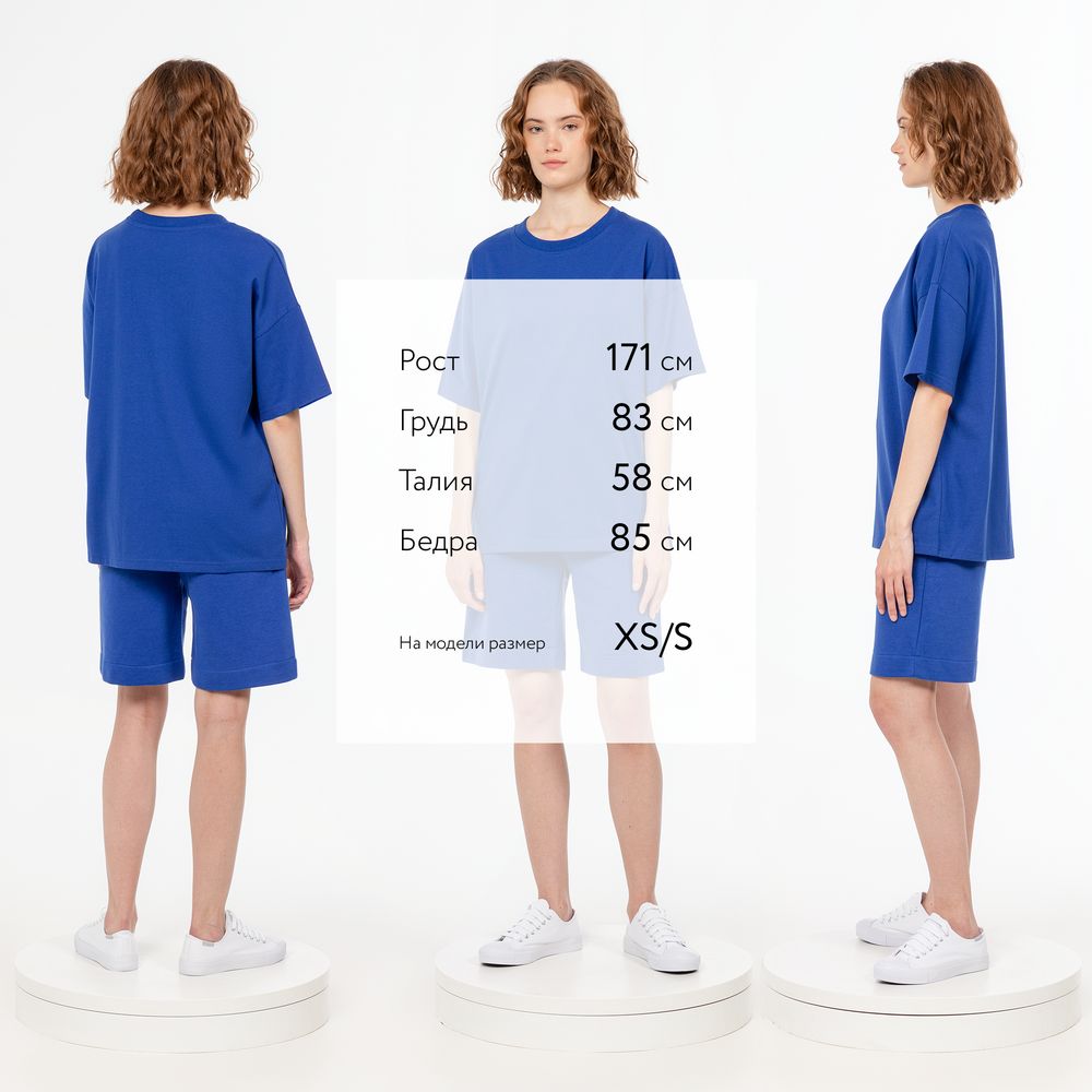 Футболка унисекс оверсайз T3, синяя — изображение 5