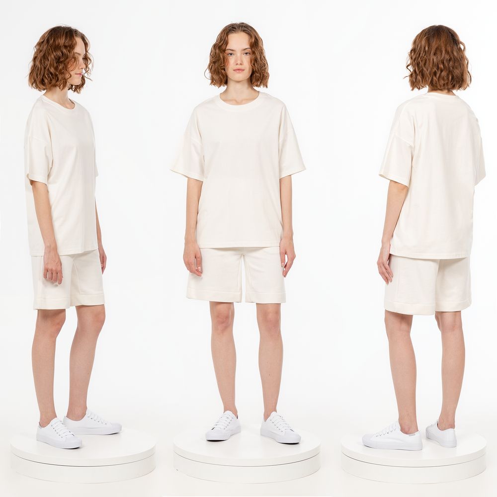 Футболка унисекс оверсайз T3, молочно-белая — изображение 4