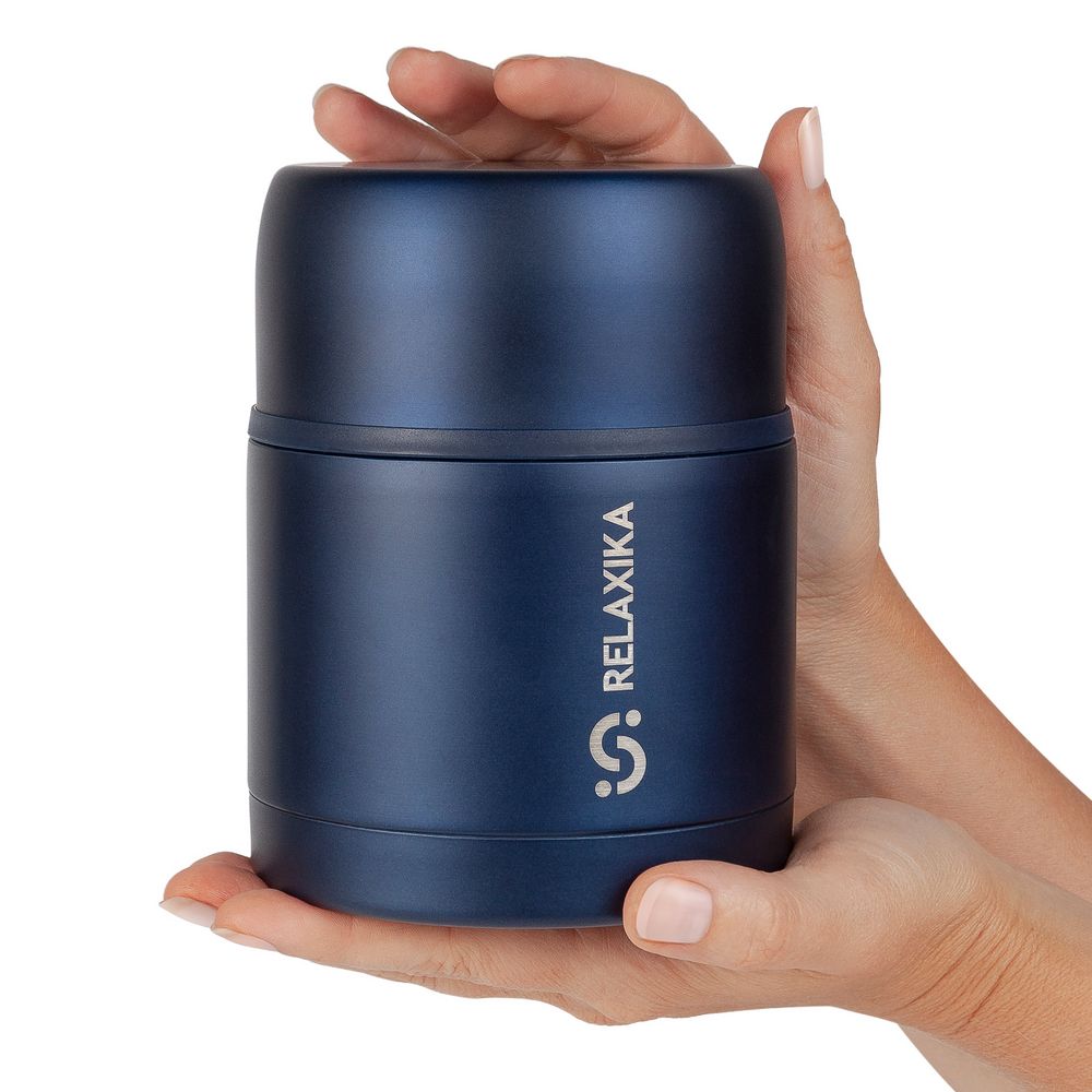 Термос для еды Relaxika 500, темно-синий — изображение 7