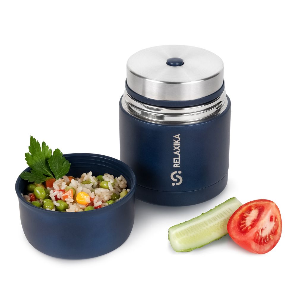 Термос для еды Relaxika 500, темно-синий — изображение 8