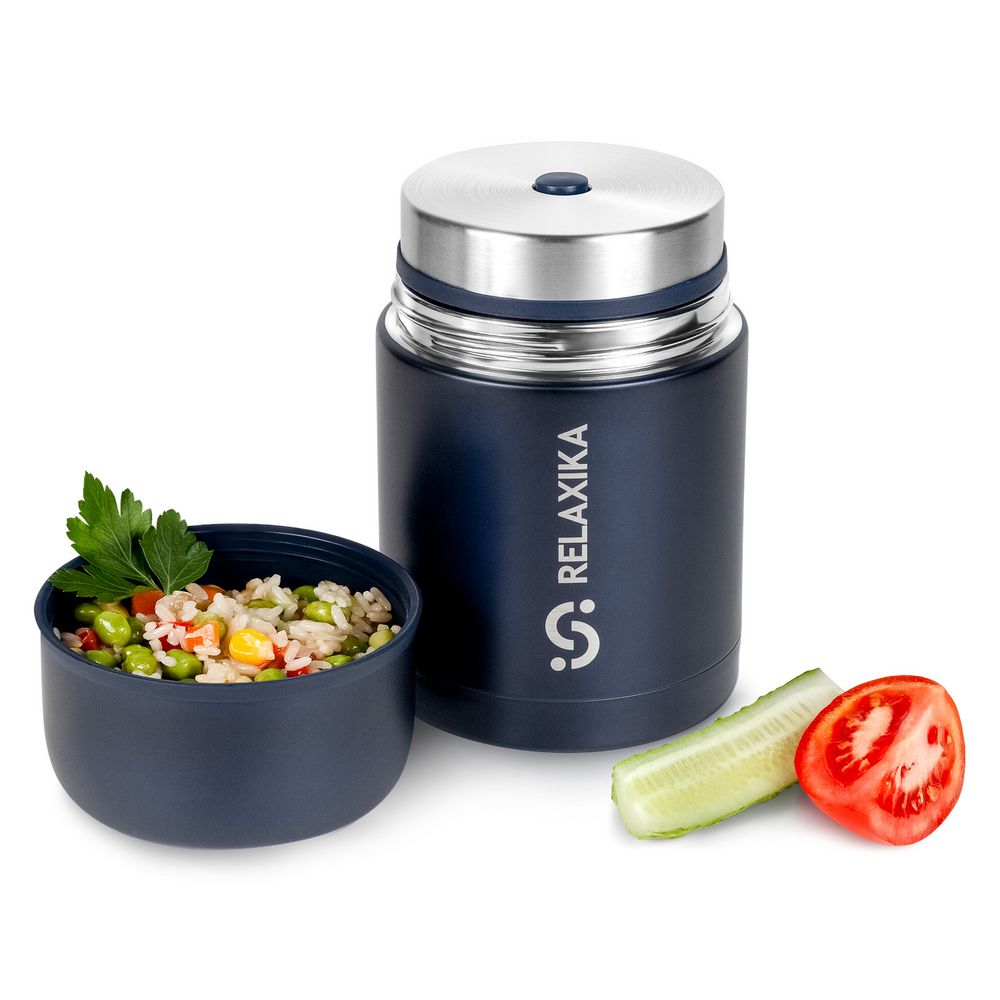 Термос для еды Relaxika 700, темно-синий — изображение 8