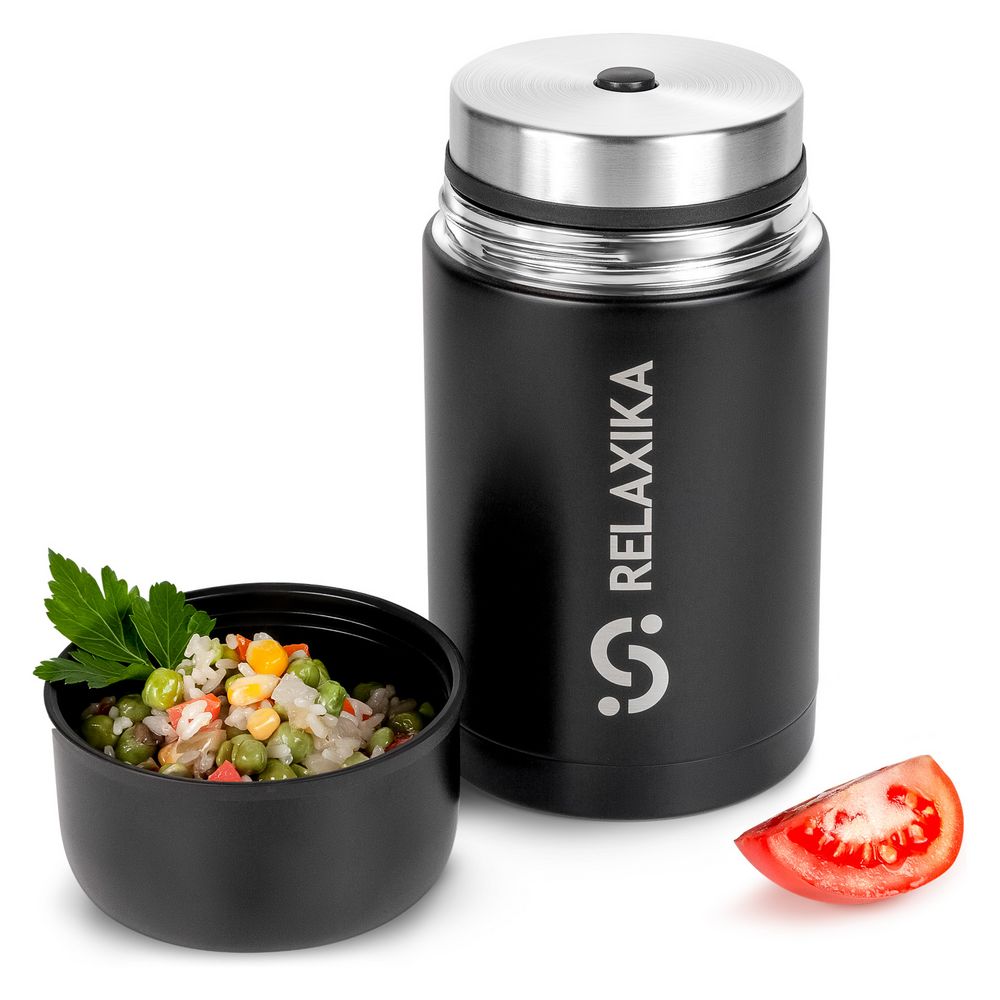 Термос для еды Relaxika 1000, черный — изображение 8