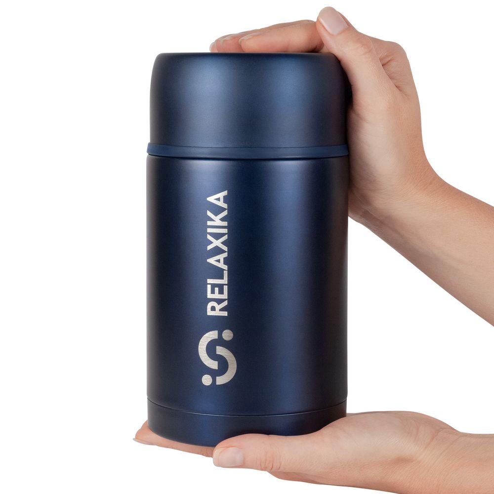 Термос для еды Relaxika 1000, темно-синий — изображение 7