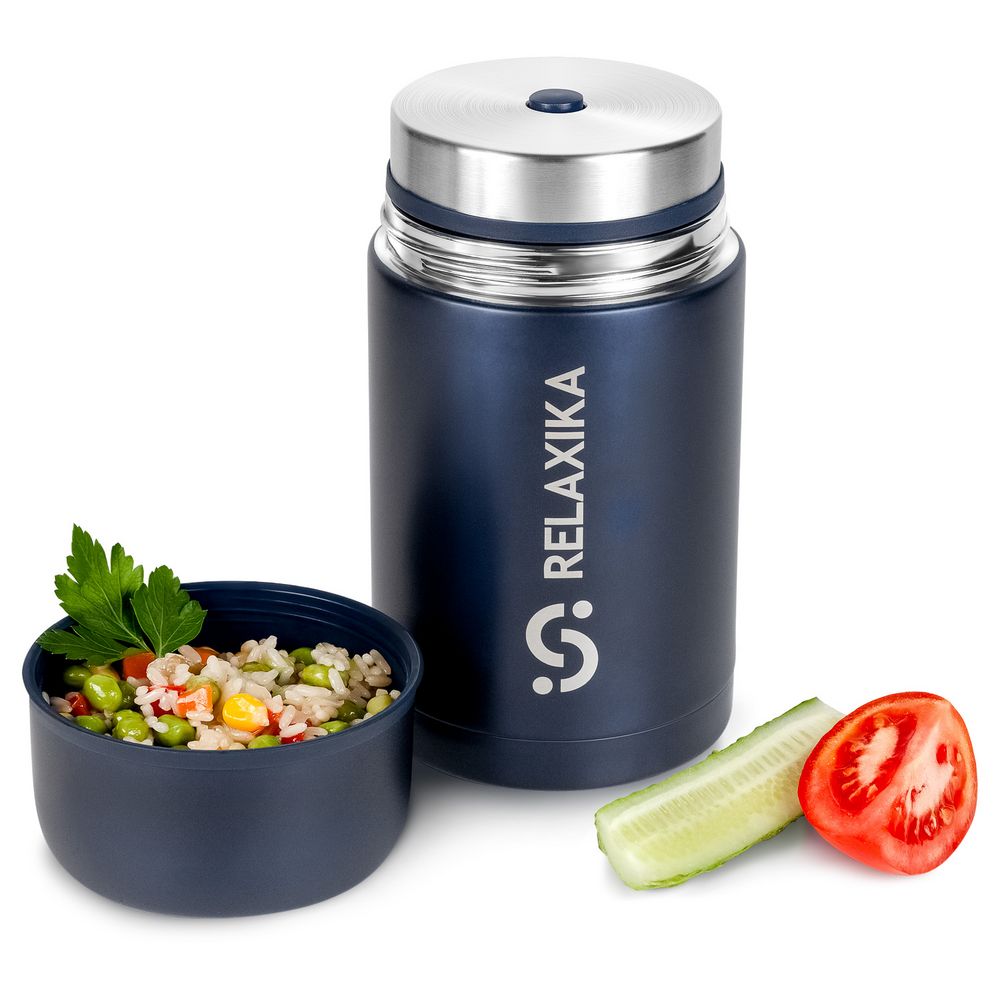 Термос для еды Relaxika 1000, темно-синий — изображение 8
