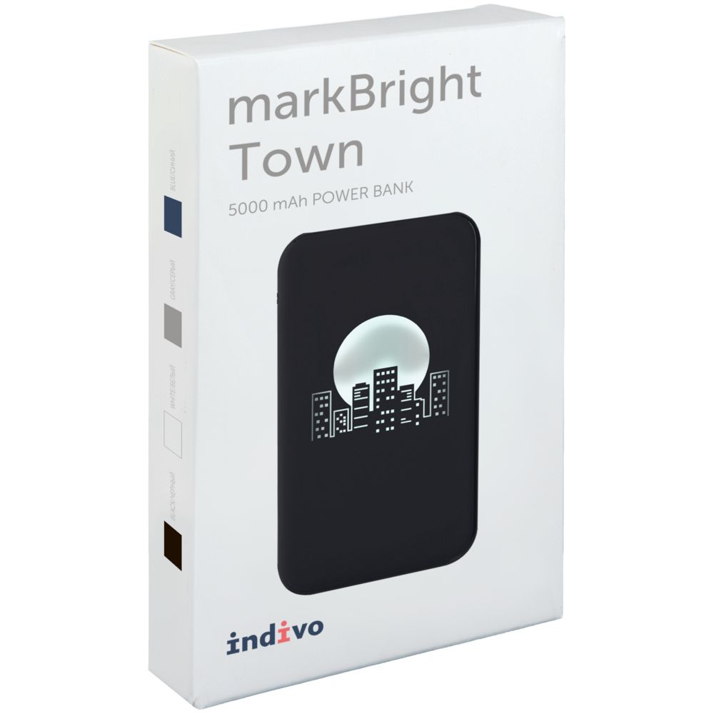 Аккумулятор с подсветкой markBright Town, 5000 мАч, черный — изображение 8