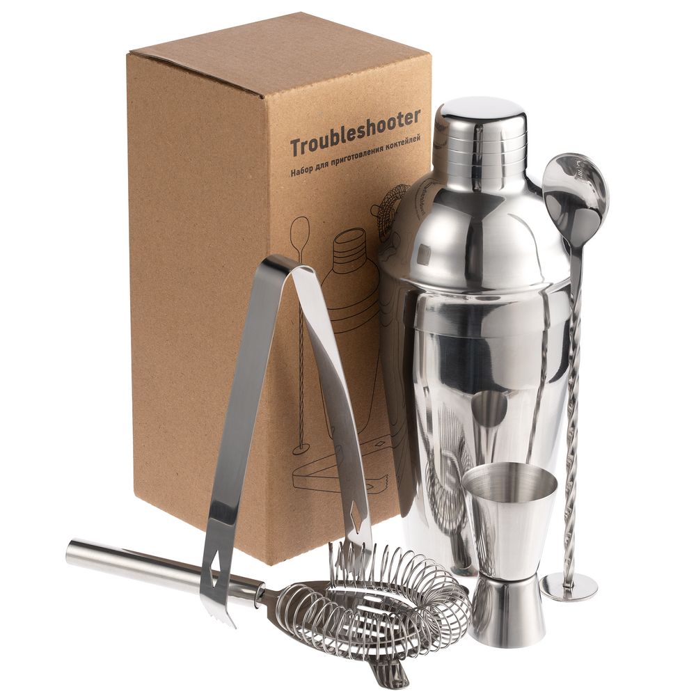 Набор для приготовления коктейлей Troubleshooter, серебристый — изображение 4