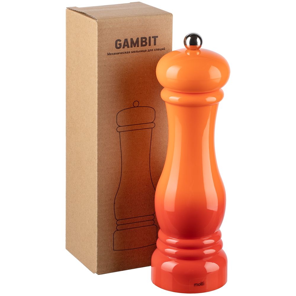 Механическая мельница для специй Gambit, оранжево-красная — изображение 7