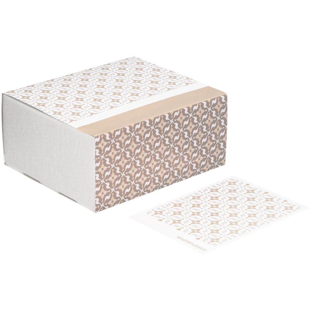 Набор для упаковки подарка Adorno, белый с бежевым — изображение 4