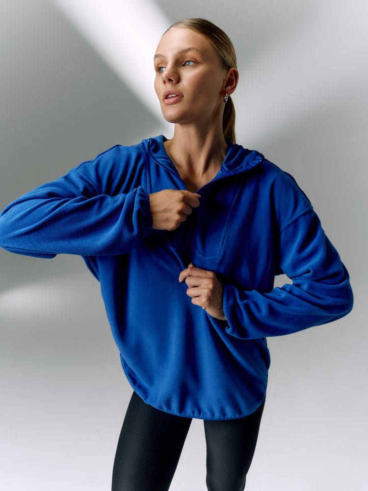 Анорак флисовый унисекс Fliska, ярко-синий — изображение 13