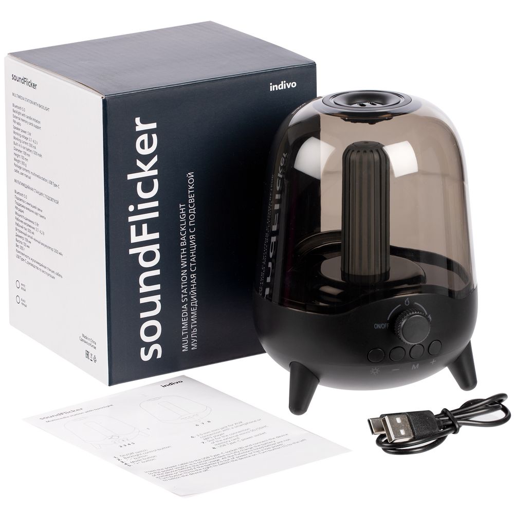 Беспроводная колонка с подсветкой soundFlicker, черная — изображение 7