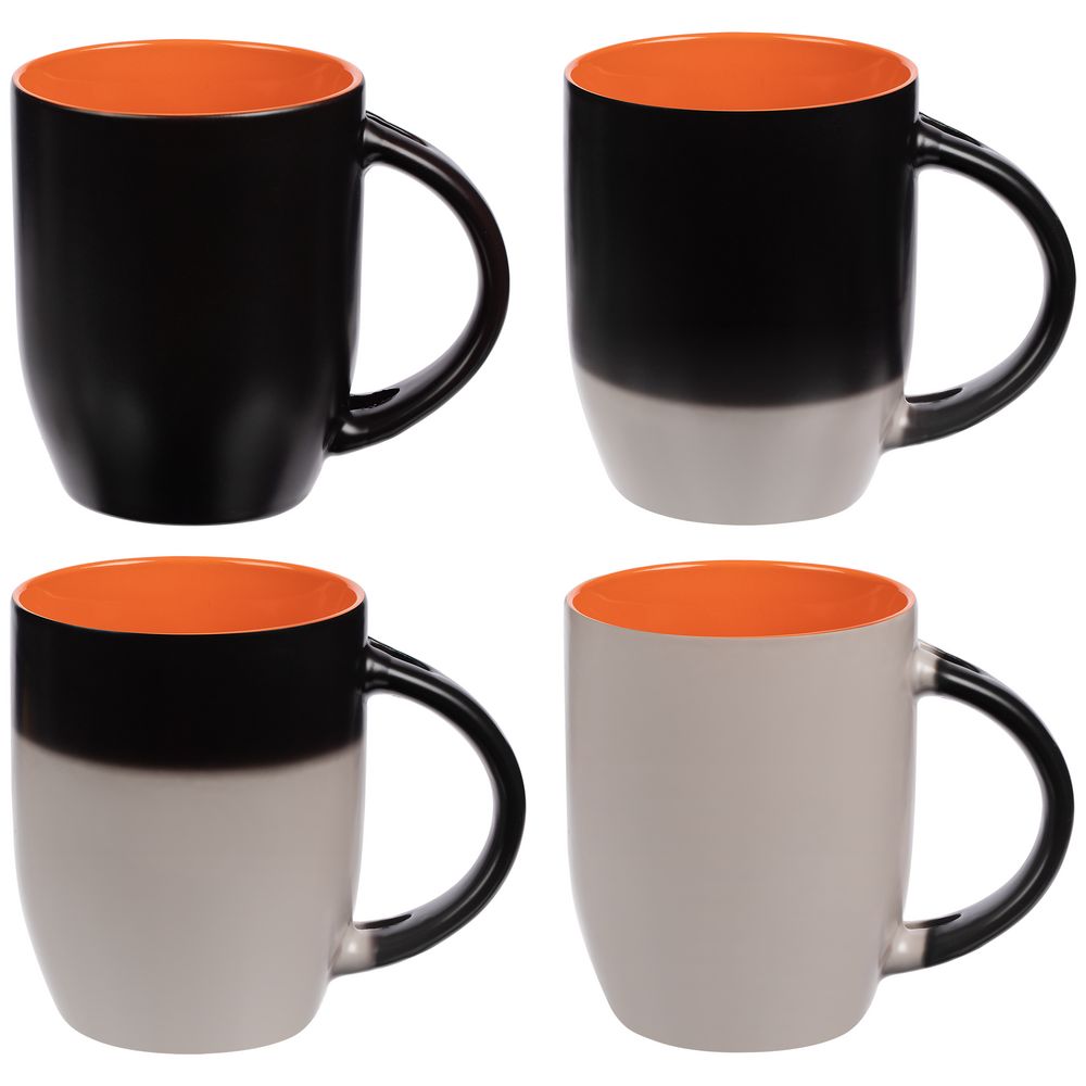 Кружка-хамелеон Melty с ложкой, черная с оранжевым — изображение 6