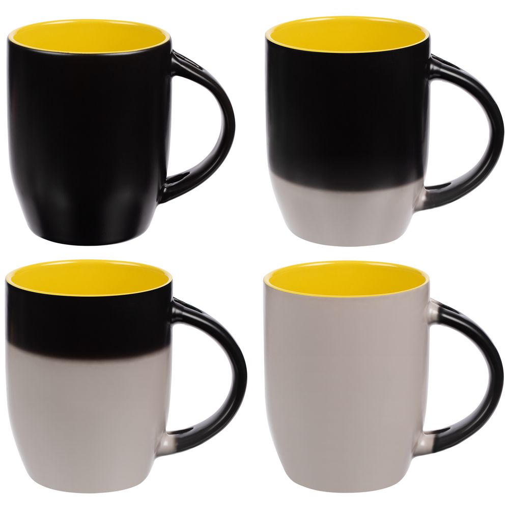 Кружка-хамелеон Melty с ложкой, черная с желтым — изображение 6