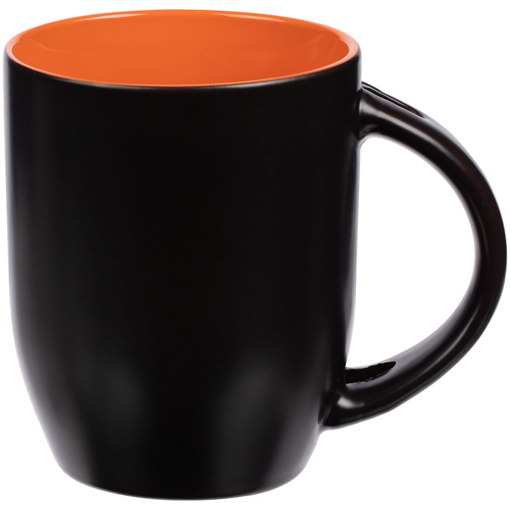 Кружка-хамелеон Melty с ложкой, черная с оранжевым — изображение 3