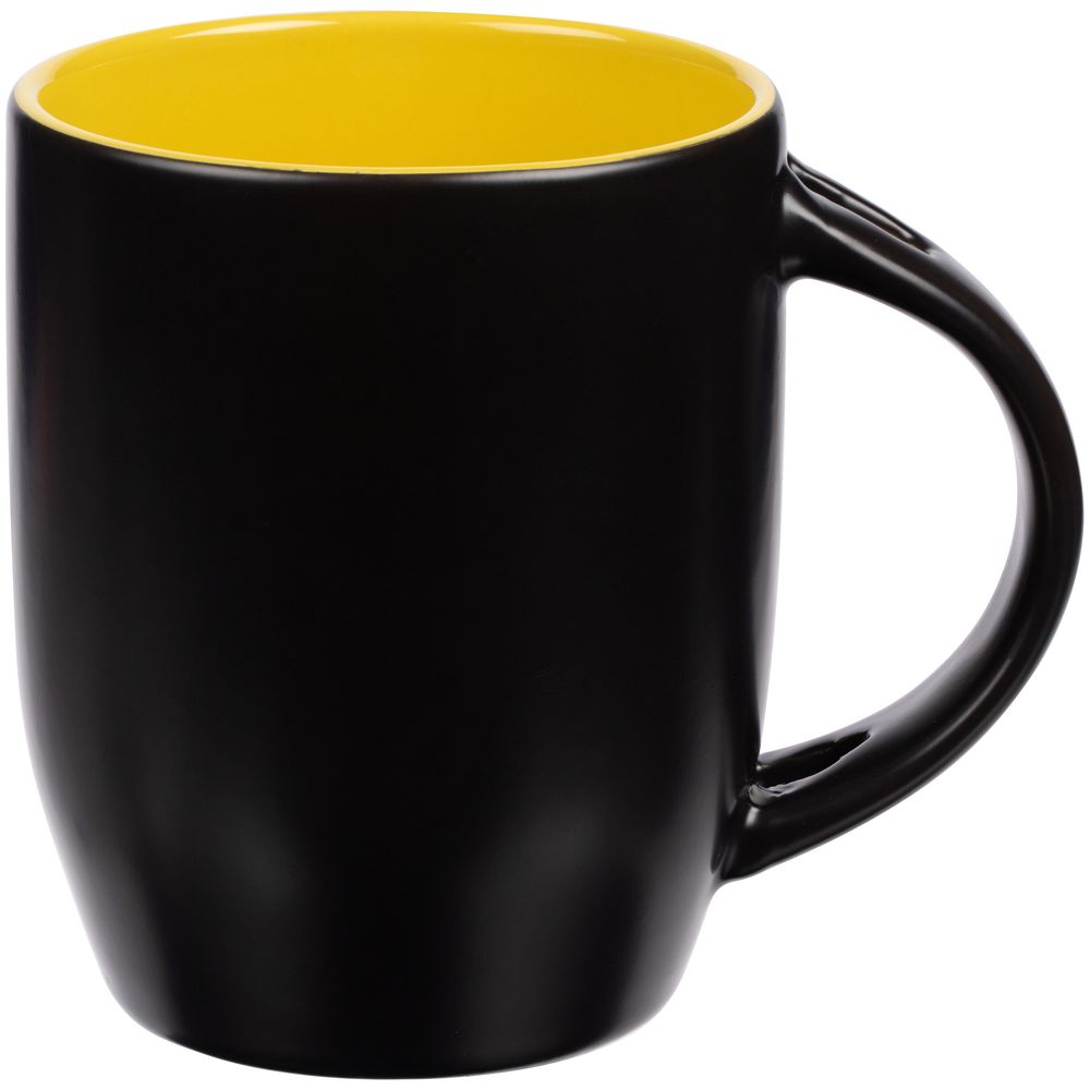 Кружка-хамелеон Melty с ложкой, черная с желтым — изображение 3