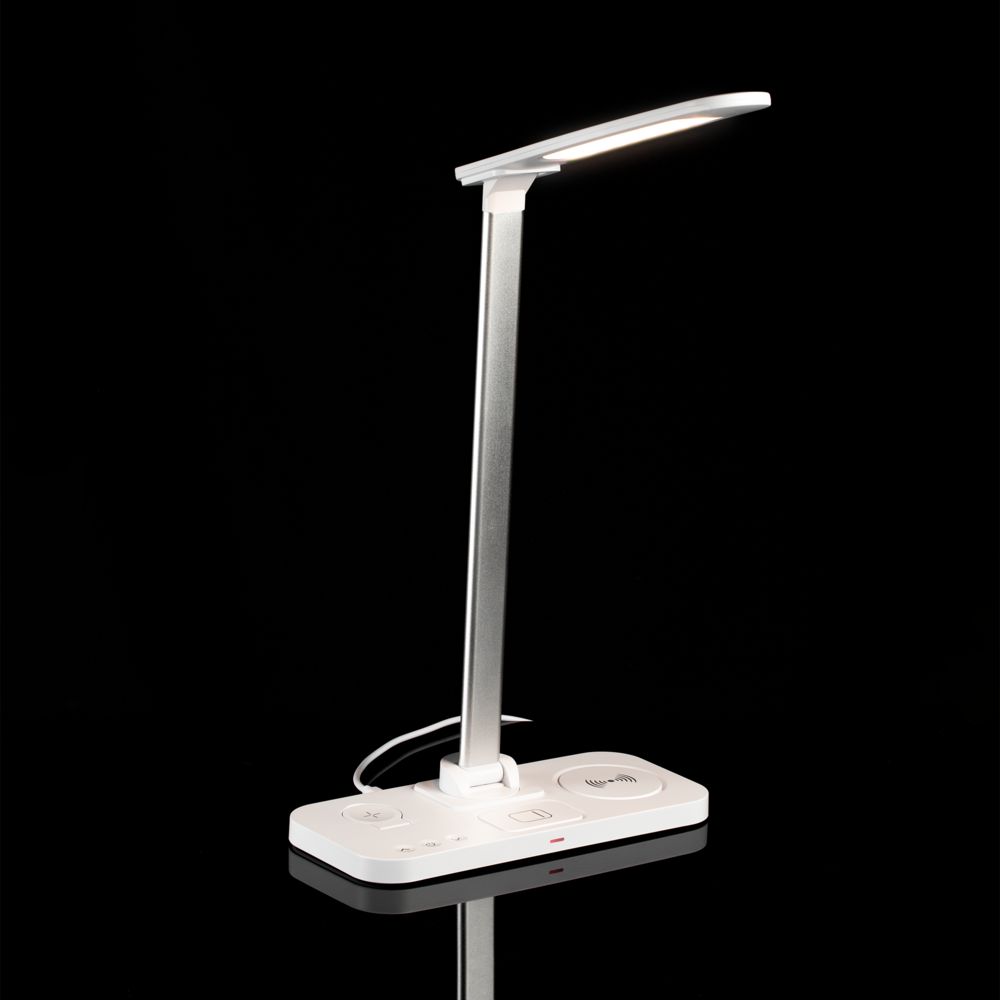 Настольная лампа с беспроводной зарядкой Power Light, белая — изображение 12