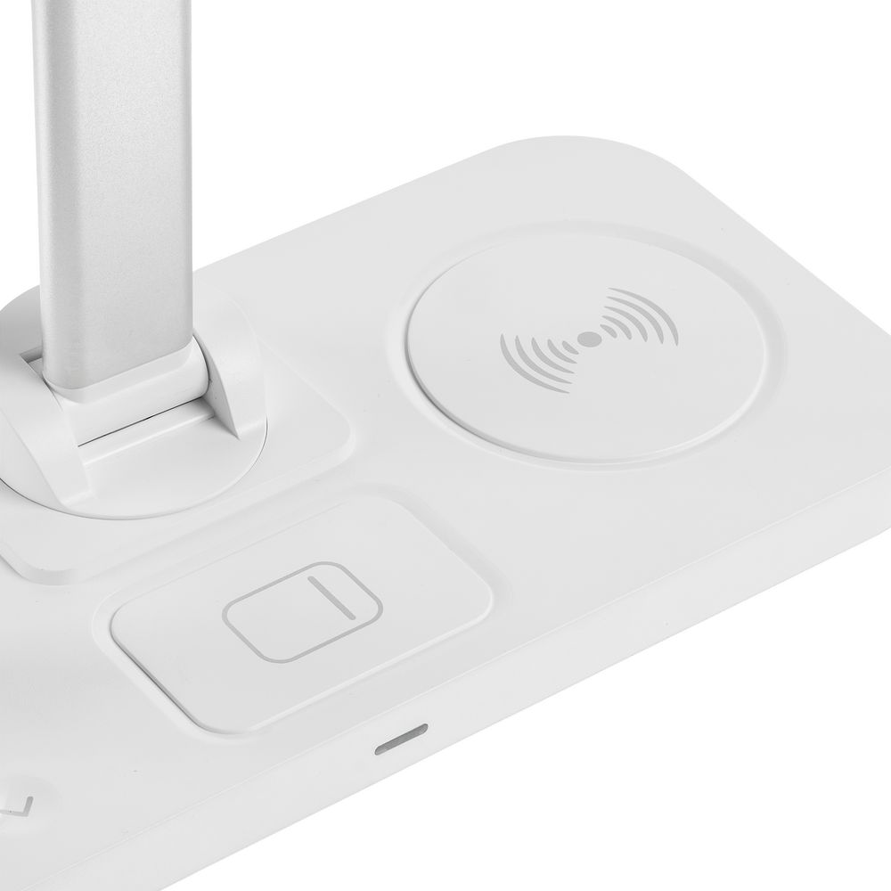 Настольная лампа с беспроводной зарядкой Power Light, белая — изображение 7