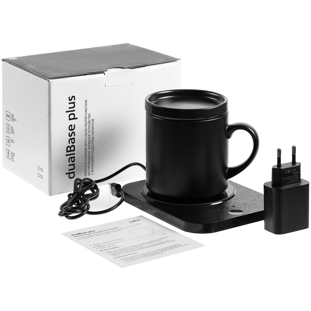 Кружка с подогревом и беспроводной зарядкой Dual Base Plus, черная — изображение 11