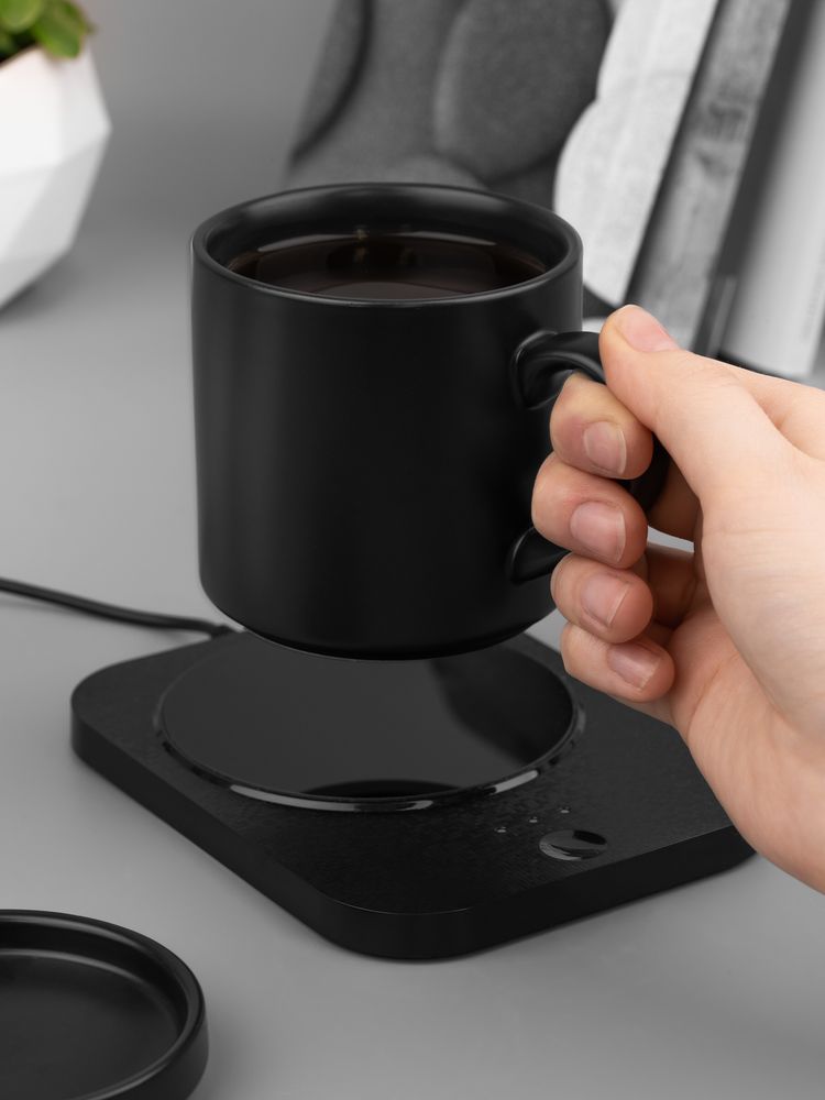 Кружка с подогревом и беспроводной зарядкой Dual Base Plus, черная — изображение 14