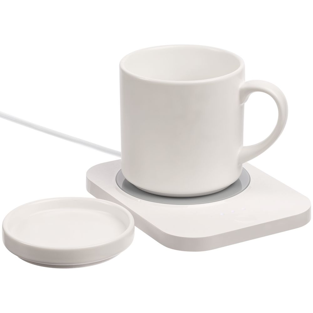 Кружка с подогревом и беспроводной зарядкой Dual Base Plus, белая — изображение 5