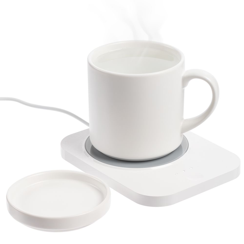 Кружка с подогревом и беспроводной зарядкой Dual Base Plus, белая — изображение 2