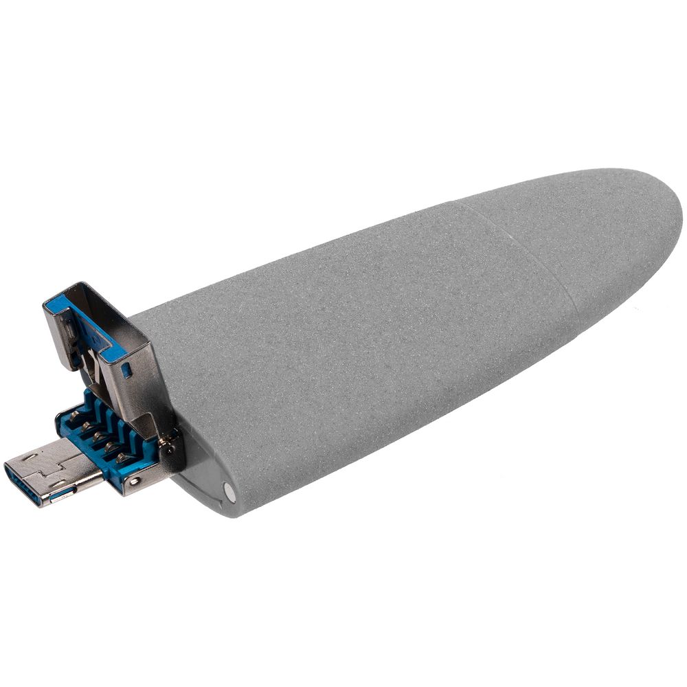 Флешка Pebble Universal, USB 3.0, серая, 64 Гб — изображение 3