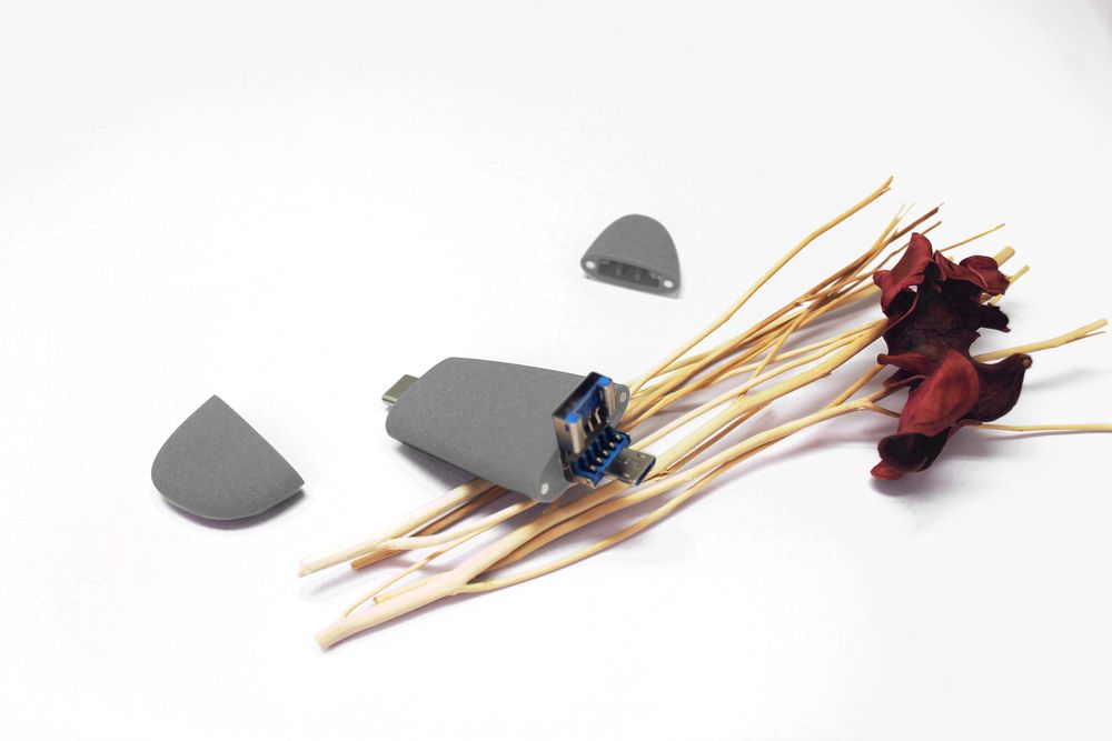 Флешка Pebble Universal, USB 3.0, серая, 64 Гб — изображение 8