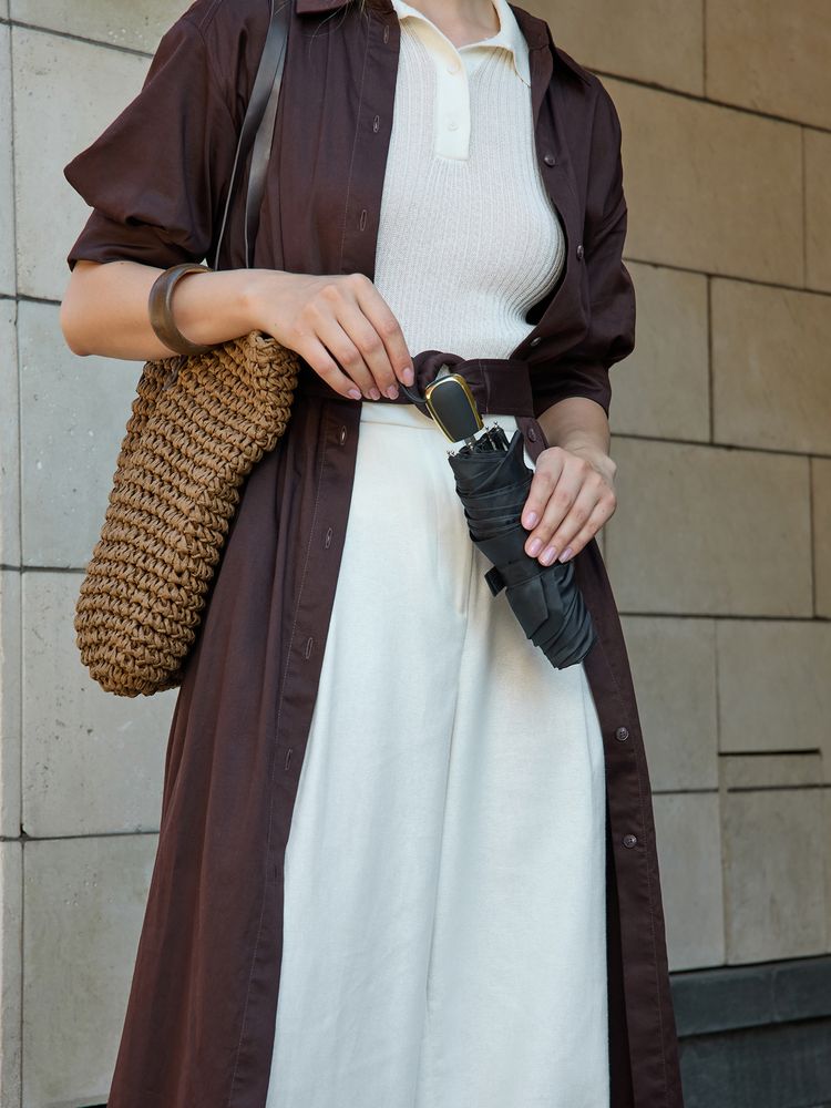 Зонт складной Nicety, черный — изображение 8