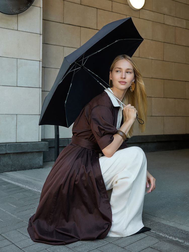 Зонт складной Nicety, черный — изображение 9