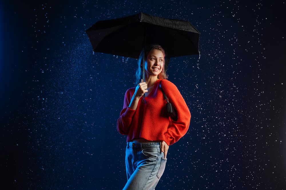 Зонт складной Color Action, в кейсе, черный — изображение 8