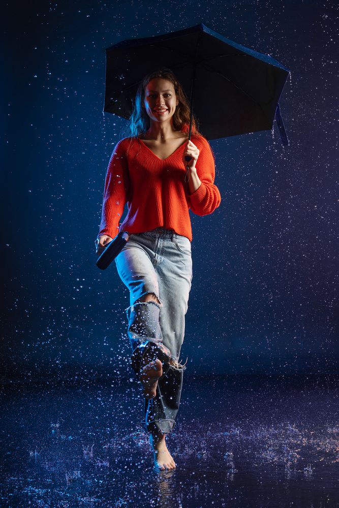 Зонт складной Color Action, в кейсе, черный — изображение 9