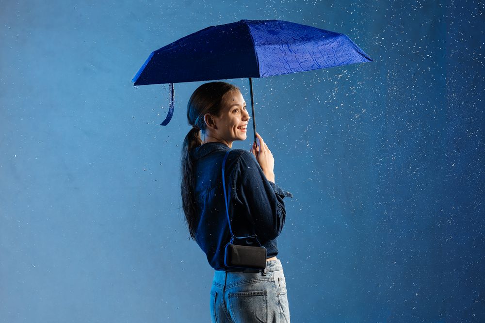 Зонт складной Color Action, в кейсе, синий — изображение 8