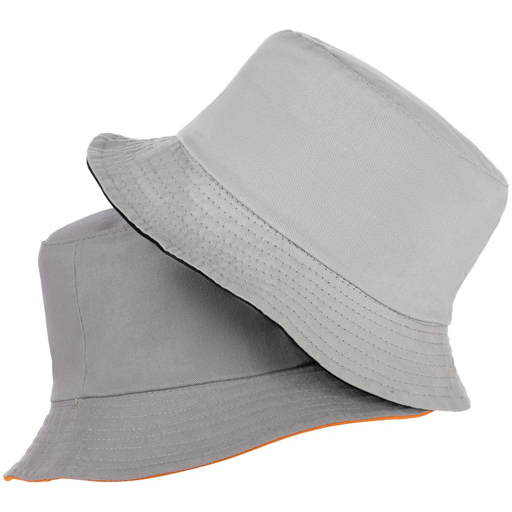 Панама Summer двусторонняя, черная с серым — изображение 5