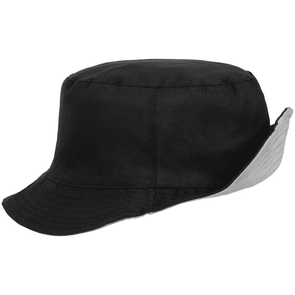 Панама Summer двусторонняя, черная с серым — изображение 2