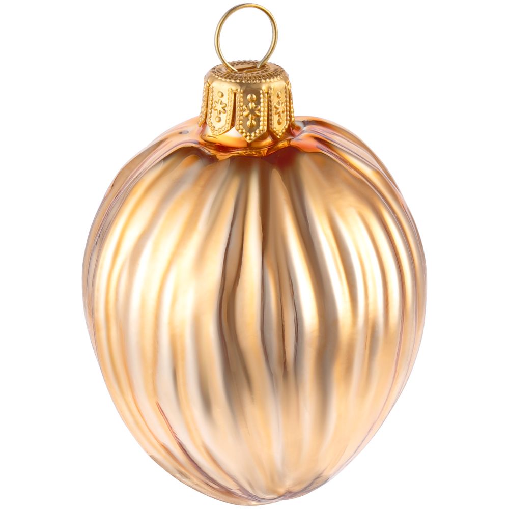 Елочная игрушка «Грецкий орех», золотистая — изображение 4