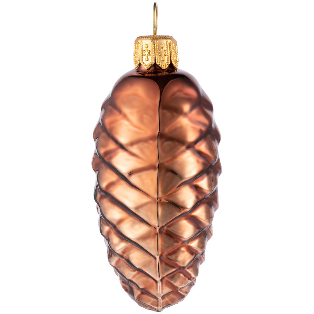 Елочная игрушка «Шишка», коричневая — изображение 3