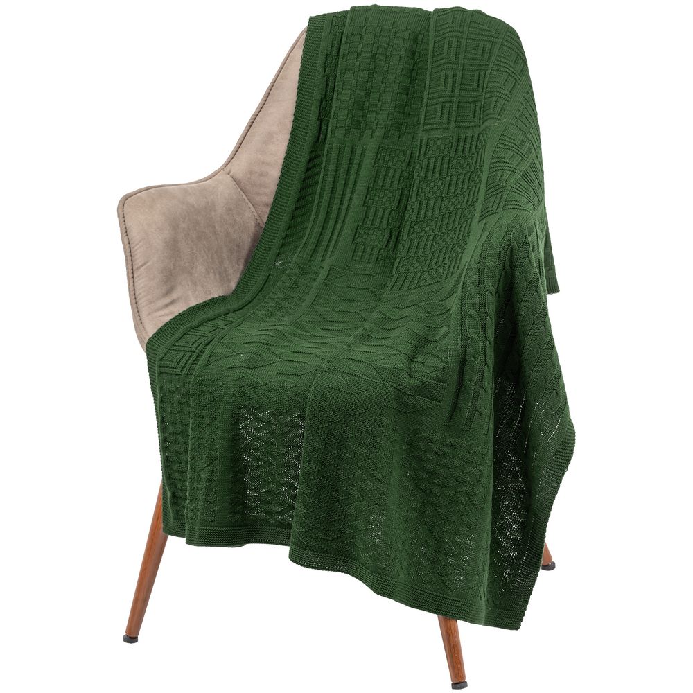 Плед Snippet, темно-зеленый — изображение 2