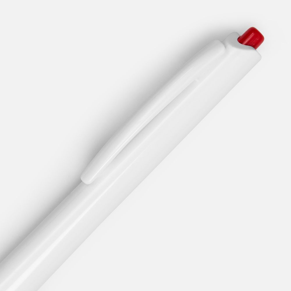 Ручка шариковая Tick, белая с красным — изображение 4