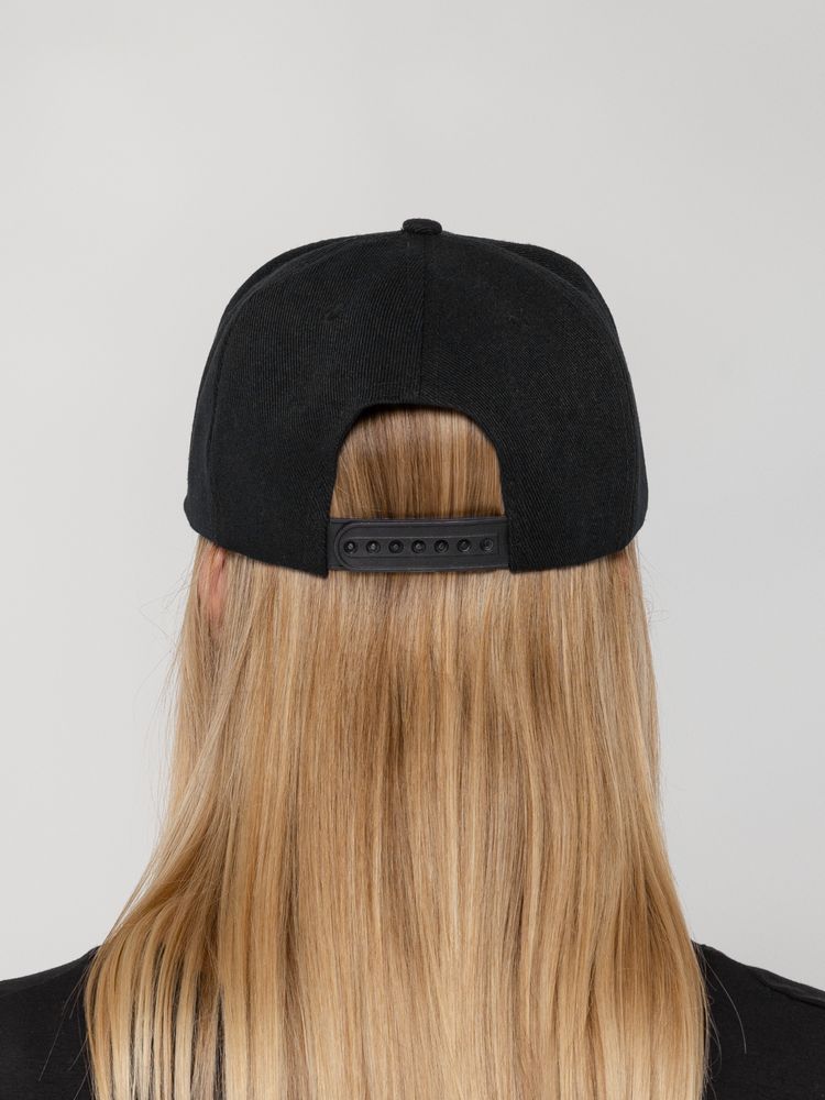 Бейсболка Snapback с прямым козырьком, черная — изображение 8