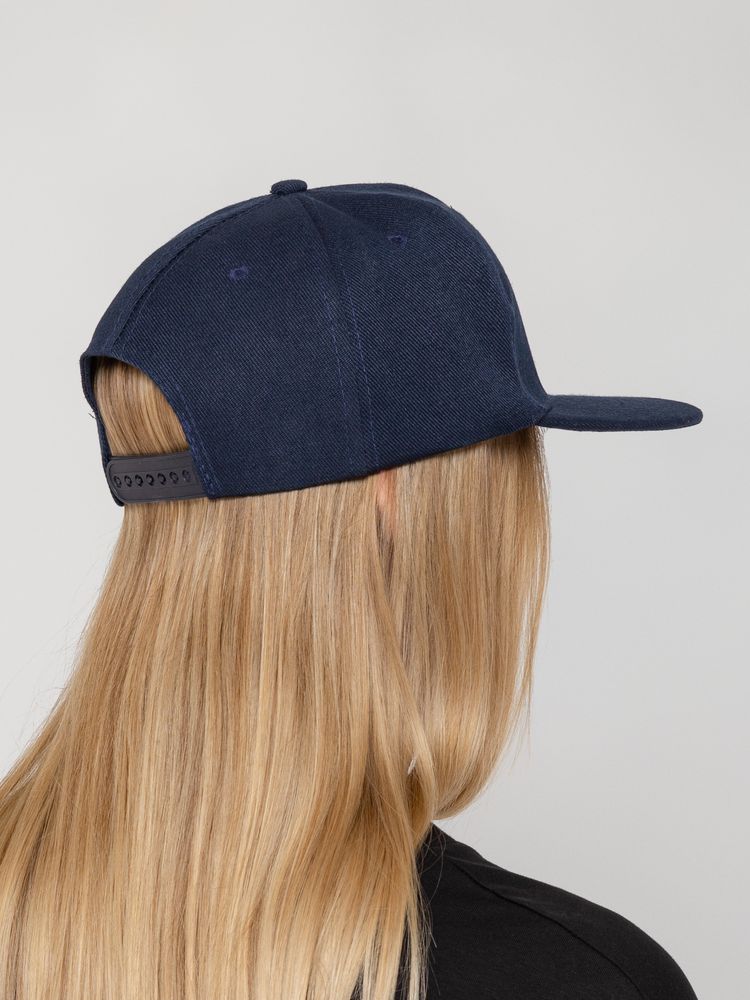 Бейсболка Snapback с прямым козырьком, темно-синяя — изображение 7