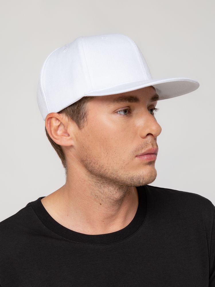 Бейсболка Snapback с прямым козырьком, белая — изображение 7