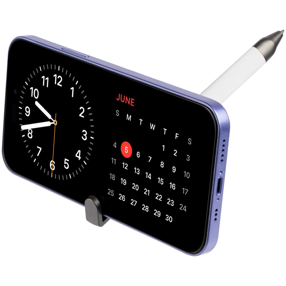 Ручка шариковая Standic с подставкой для телефона, белая — изображение 8