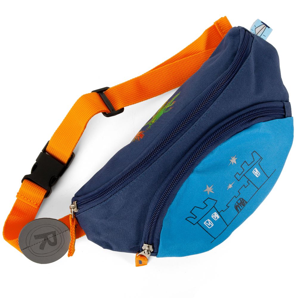 Поясная сумка детская Kiddo, синяя с голубым — изображение 8