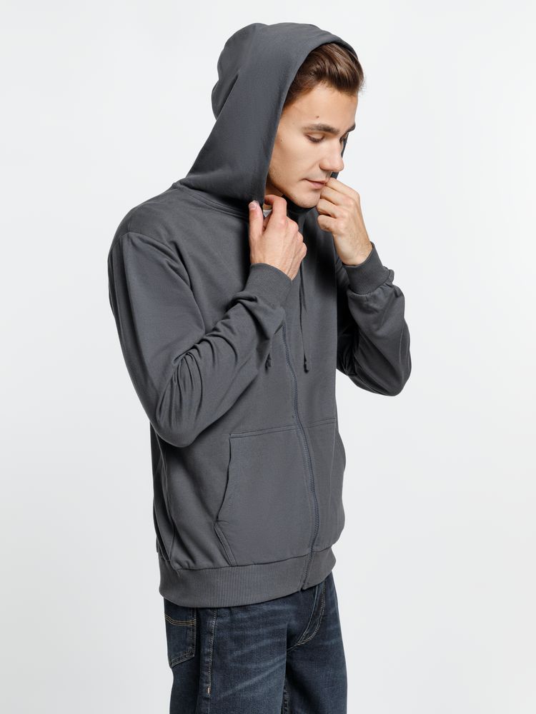 Толстовка на молнии с капюшоном Siverga 2.0, темно-серая (графит) — изображение 9