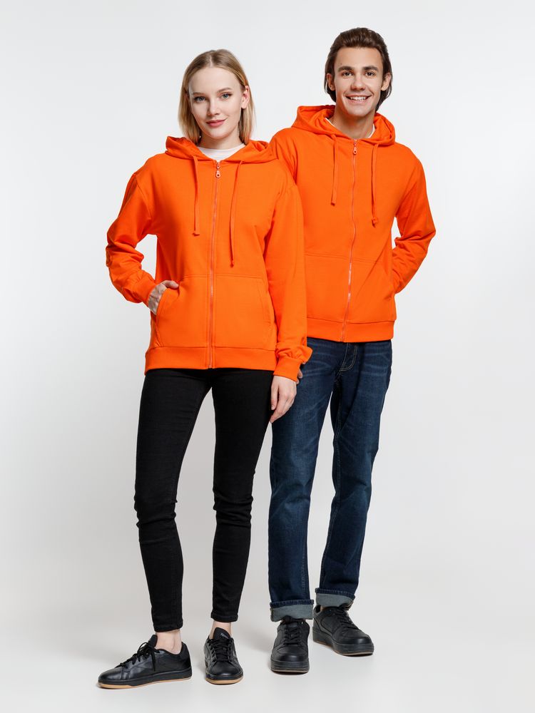 Толстовка на молнии с капюшоном Siverga 2.0, оранжевая — изображение 14