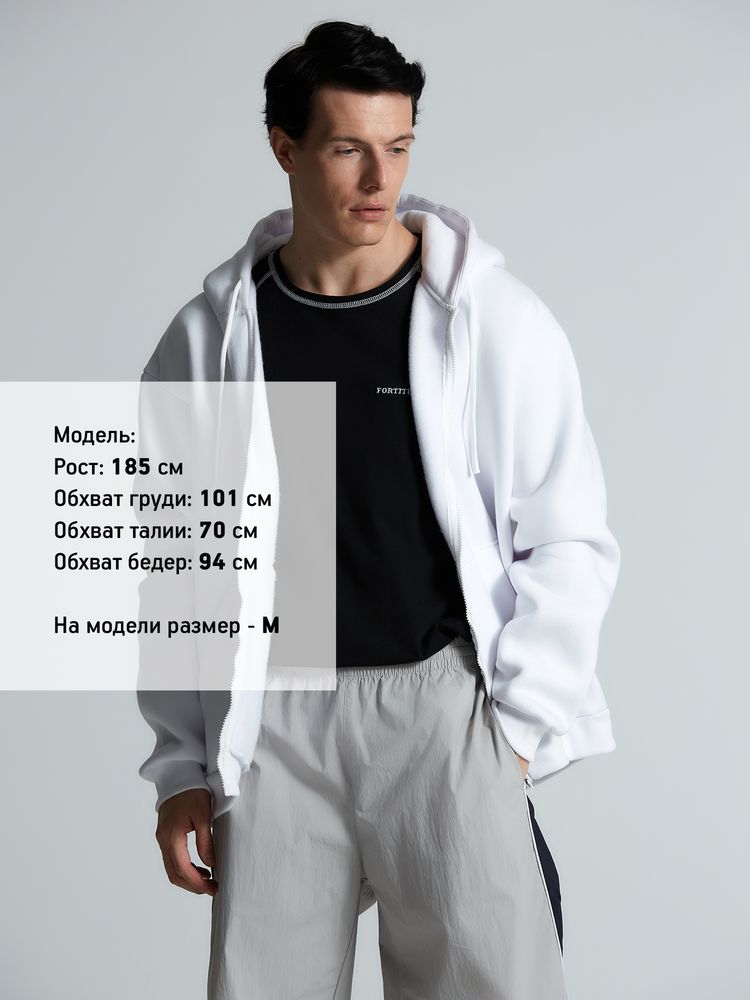 Толстовка на молнии с капюшоном Siverga 2.0, белая — изображение 7